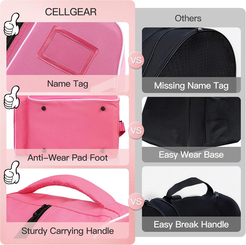 CELLGEAR حقيبة تزلج بسعة كبيرة للبالغين مع حزام كتف قابل للتعديل - حقيبة حمل نايلون للتزلج على الجليد والتزلج الداخلي والتزلج على العجلات - للفتيات والأولاد والنساء والرجال - Image 2
